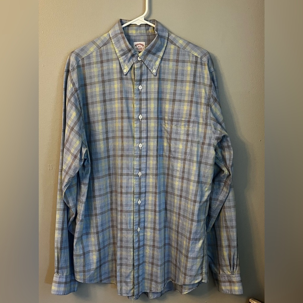 Brooks Brothers Vintage Button Down Shirt Men’s Blue Striped Made in USA M/L